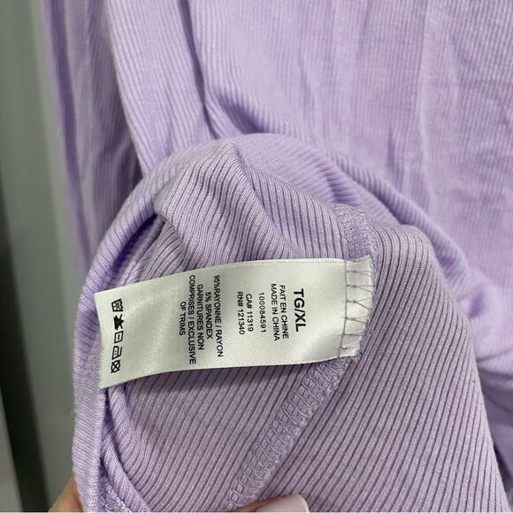 3/$25 ✺ Garage Large Purple Lilac Lavender Long Sleeve Ribbed Top - Picture 4 of 4